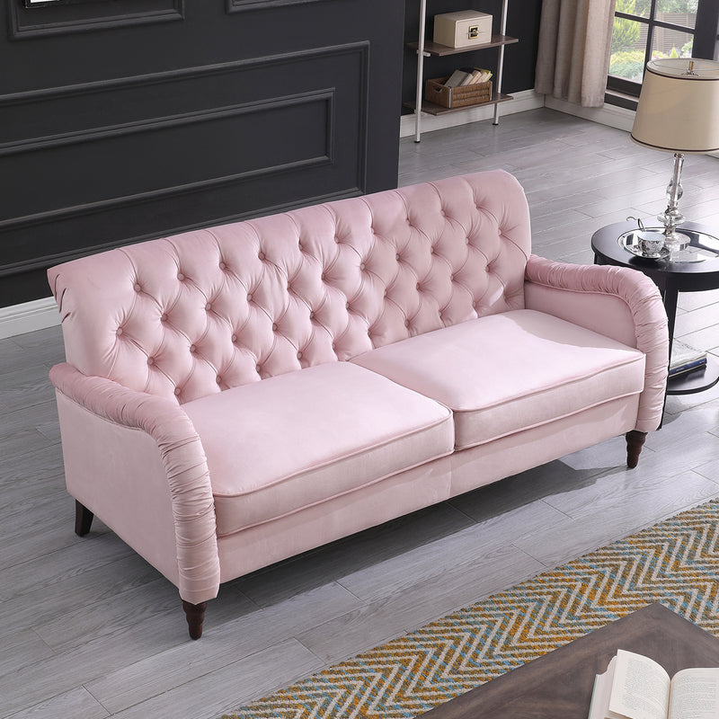 2229,PINK  Chesterfield;3 seater ,modern sofa