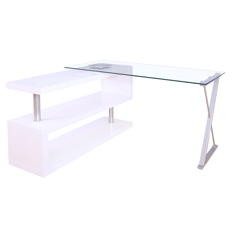 Desk in Black High Gloss & Clear Glass