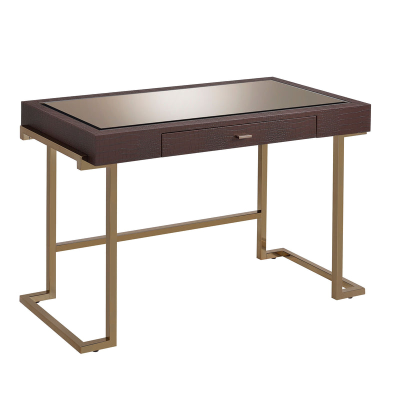 Desk in Espresso PU & Champagne