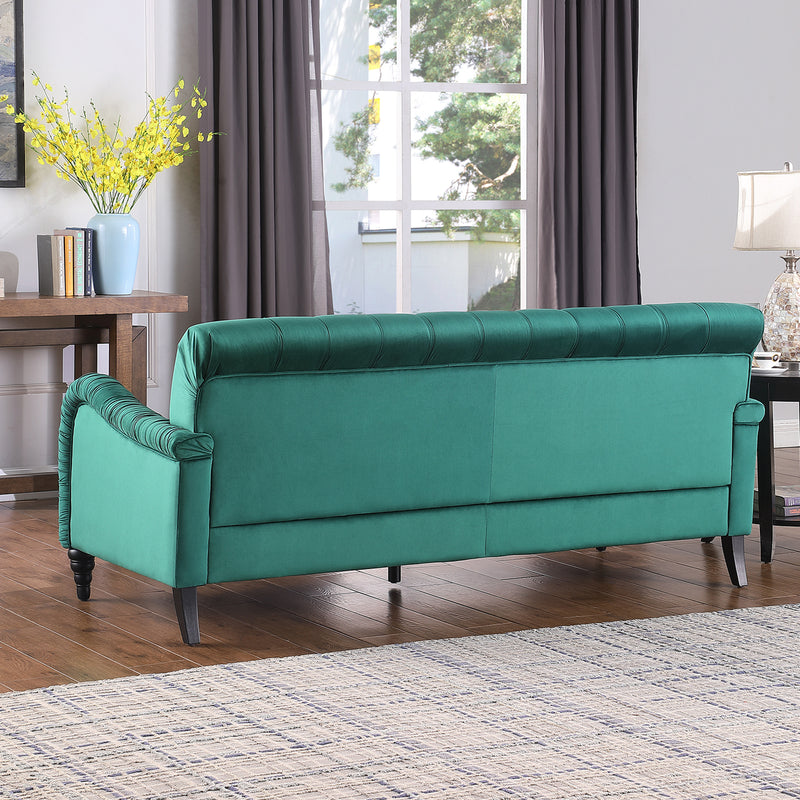 2229,DARK GREEN  Chesterfield;3 seater ,modern sofa