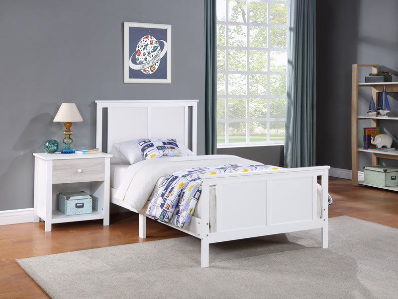 Connelly Twin Bed White/Rockport Gray