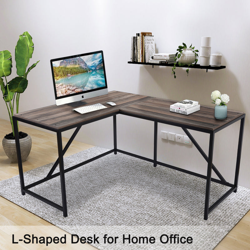 L Shaped Home Office Computer Desk with Modern Style and MDF Board, Easy to Assemble