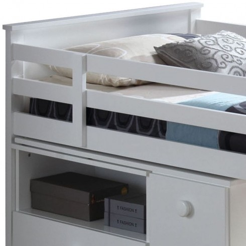 Loft Bed & Storage for Kids in White