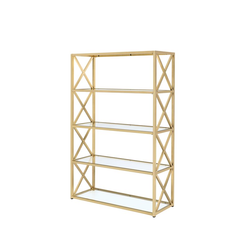 Bookshelf in Gold & Clear Glass