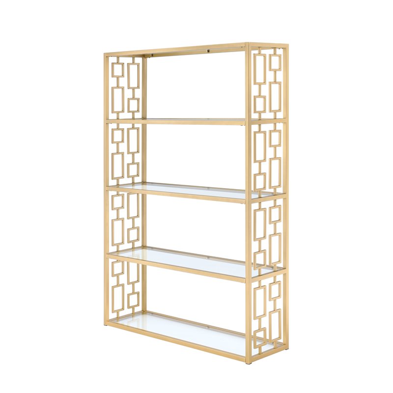 Bookshelf in Gold & Clear Glass