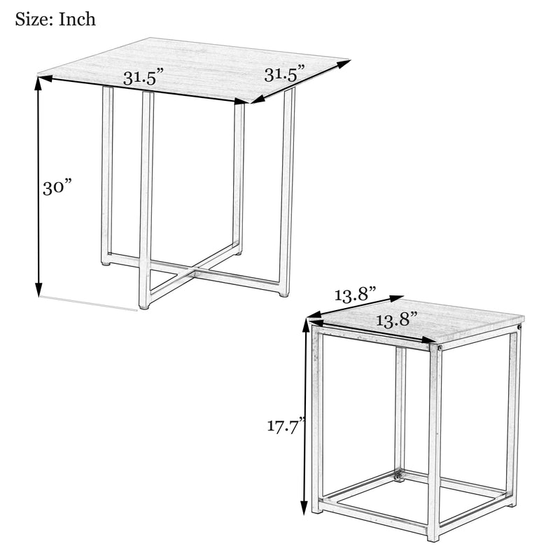 5 Piece Dining Set, Bar Table Set for 4, Bar Table with 4 Bar Stools, Industrial for Kitchen/Living Room/Bar/Restaurant, Oak+Black