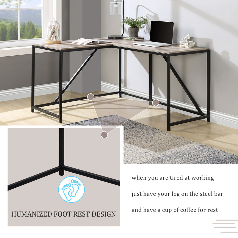 L Shaped Home Office Computer Desk with Modern Style and MDF Board, Easy to Assemble