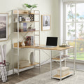 Home Office computer desk——Steel frame and MDF board/5 tier open bookshelf/Plenty storage space