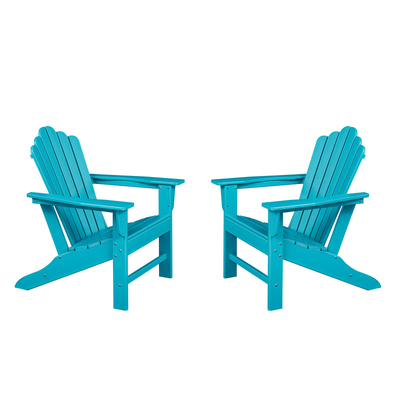 Classic Outdoor Adirondack Chair Set of 2 for Garden Porch Patio Deck Backyard, Weather Resistant Accent Furniture