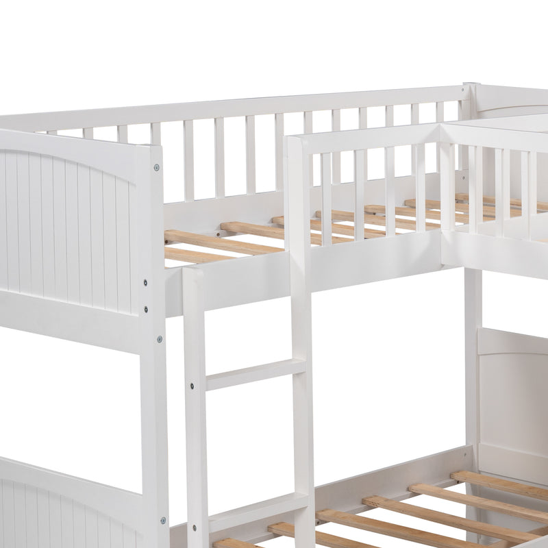 Twin Size Bunk Bed with a Loft Bed attached, with Two Drawers