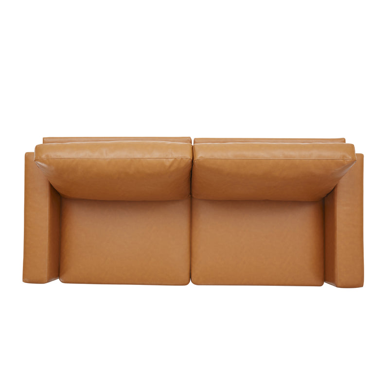 Modern Style 3 Seat Sofa PU Leather Upholstered Couch Furniture for Home or Office (3-Seat Sofa)