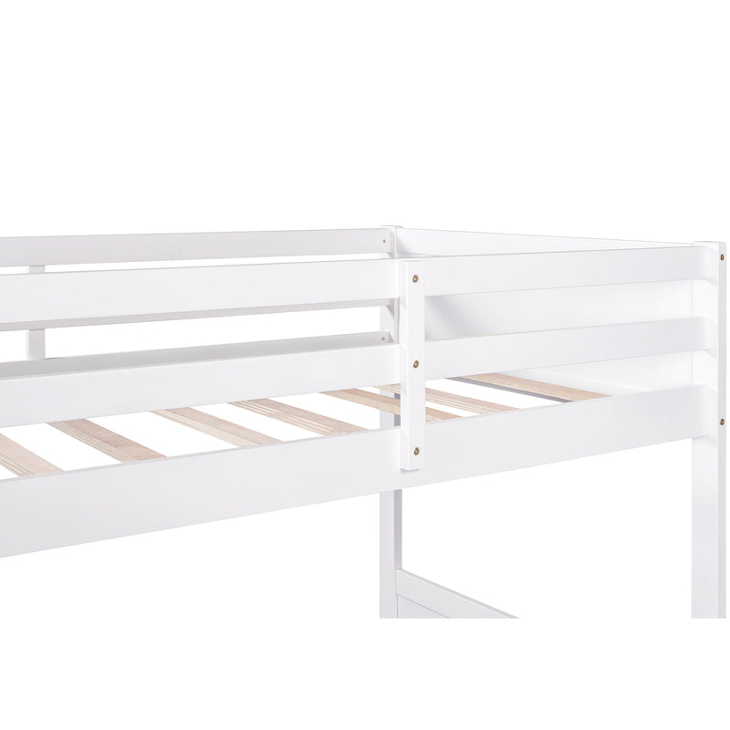 Wood Twin Over Twin Bunk Bed with Bookcase and Ladder, Multi-Functional Combination of Bunk Bed