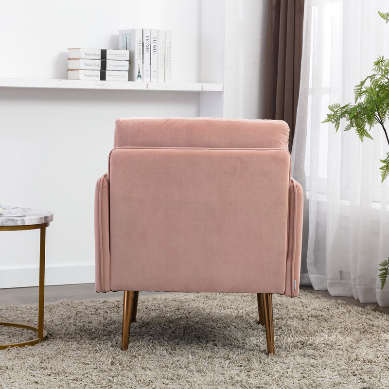 Living Room Chairs Modern Tufted Chaise Lounge Chair/Accent Chair Pink