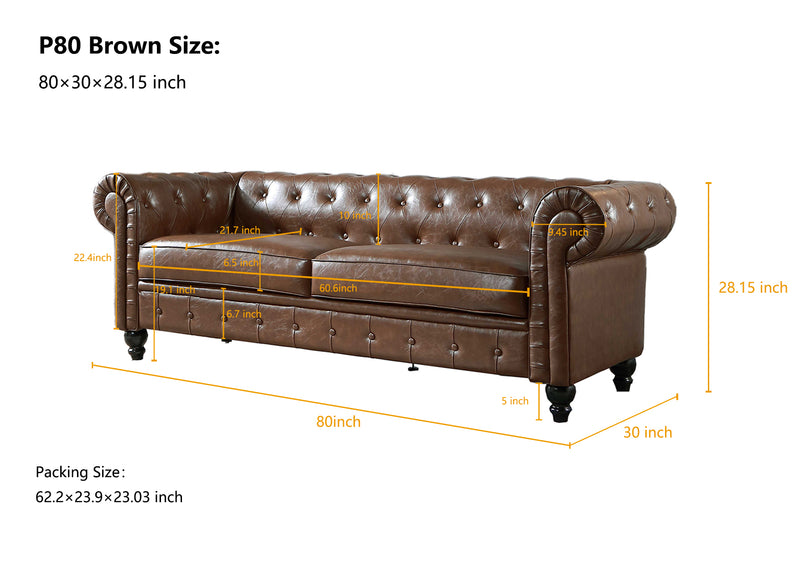 Retro style PU Couch , Chesterfield Sofas for Living Room and Bedroom