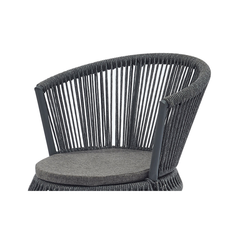 Modern outdoor table and chair woven-belt rope wicker hand-make weaving furniture Swivel Rope Chair 3PCS Rattan Chair