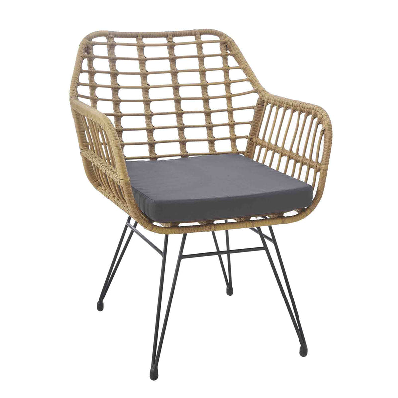 Modern Rattan Coffee Chair Table Set 3 PCS, Outdoor Furniture Rattan Chair,Garden Set（Two Chair + One Table）