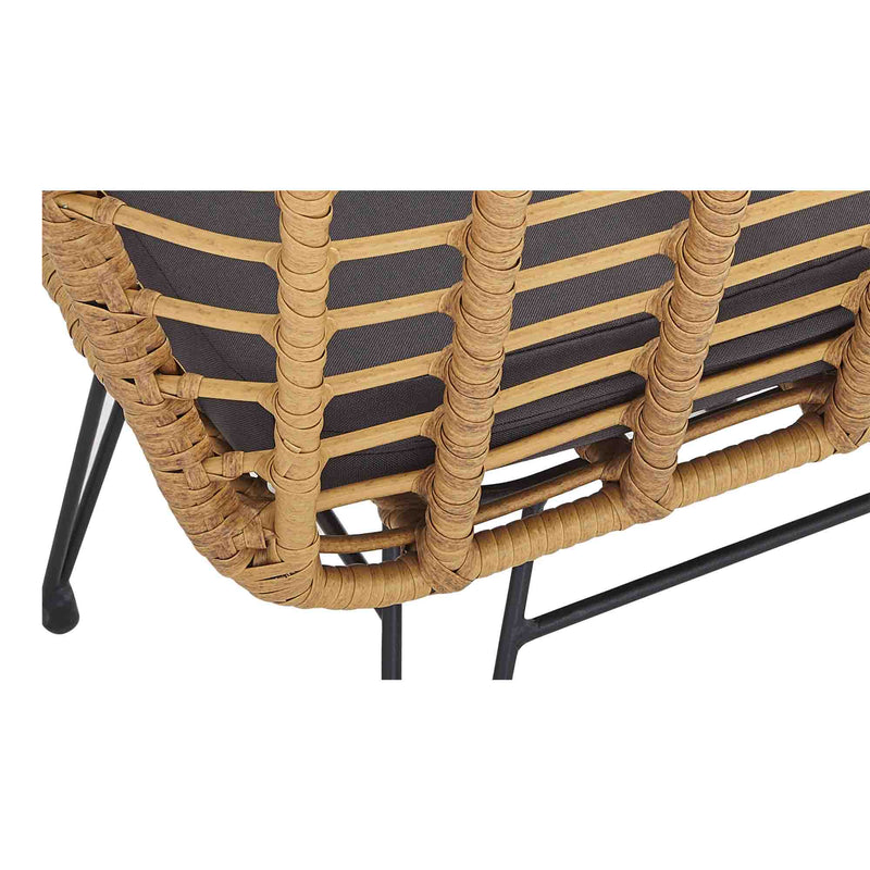 Modern Rattan Coffee Chair Table Set 3 PCS, Outdoor Furniture Rattan Chair,Garden Set（Two Chair + One Table）