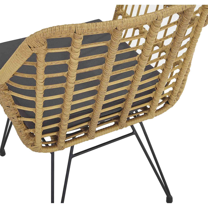 Modern Rattan Coffee Chair Table Set 3 PCS, Outdoor Furniture Rattan Chair,Garden Set（Two Chair + One Table）