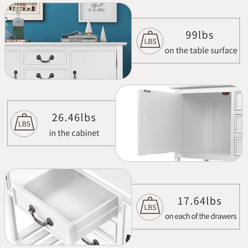 Modern Console Table Sofa Table for Living Room with 3 Drawers, 2 Cabinets and 1 Shelf