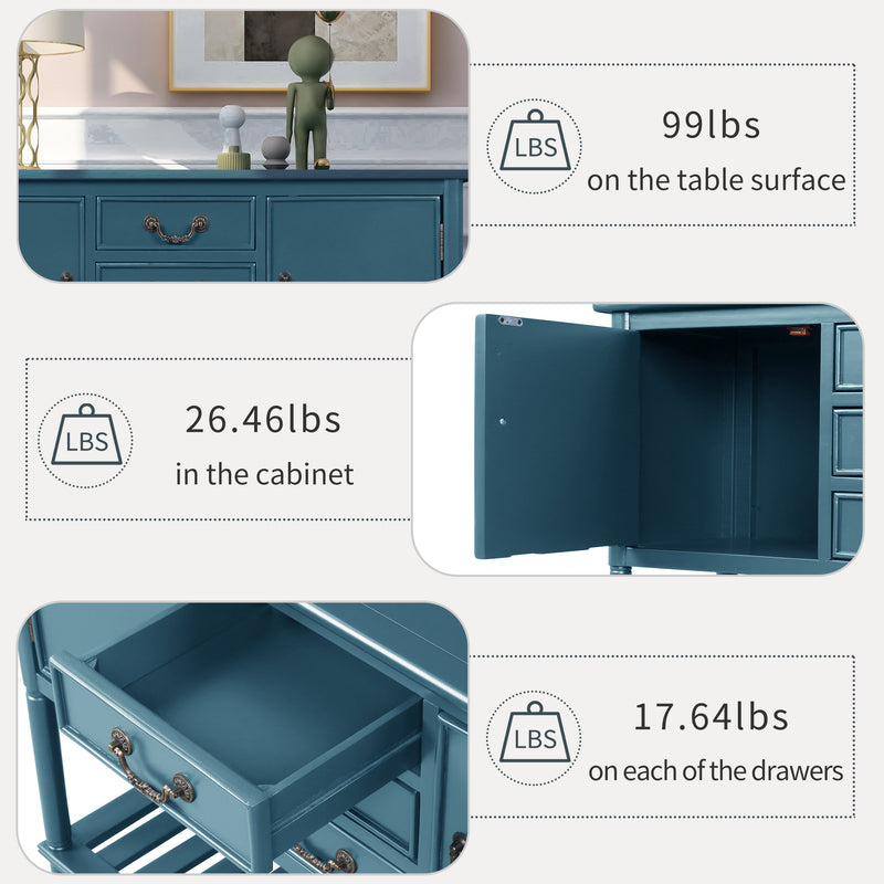 Modern Console Table Sofa Table for Living Room with 3 Drawers, 2 Cabinets and 1 Shelf