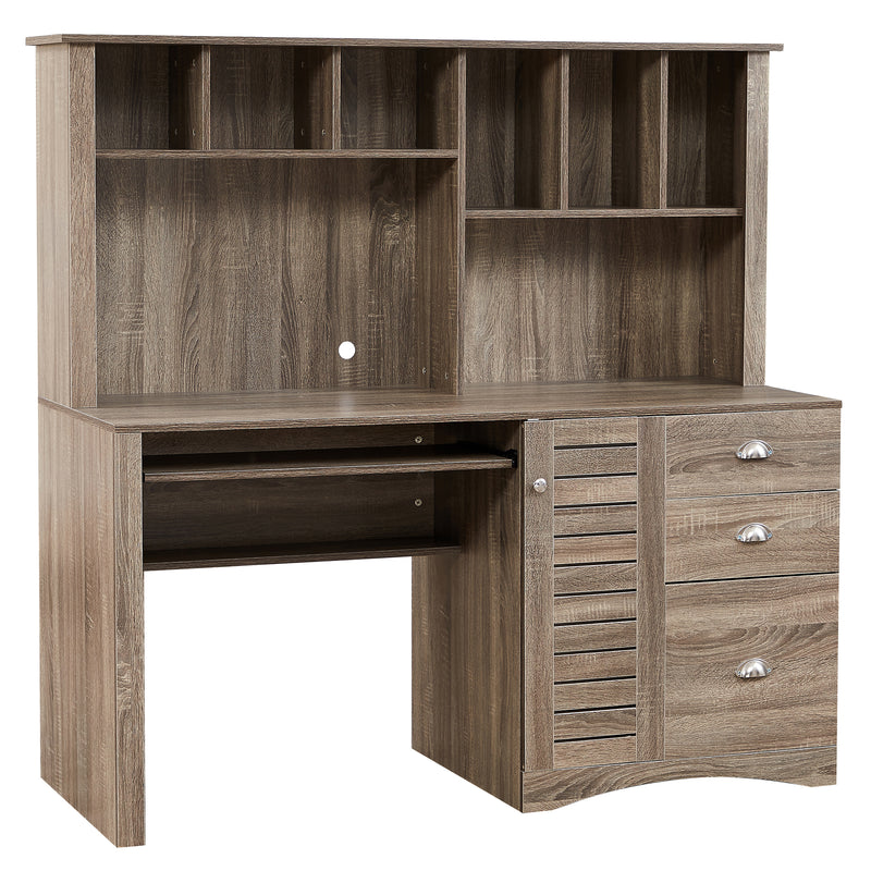 Home Office Desk Computer Desk with Storage and Shelf Functional Writing Desk Letter-size Drawer