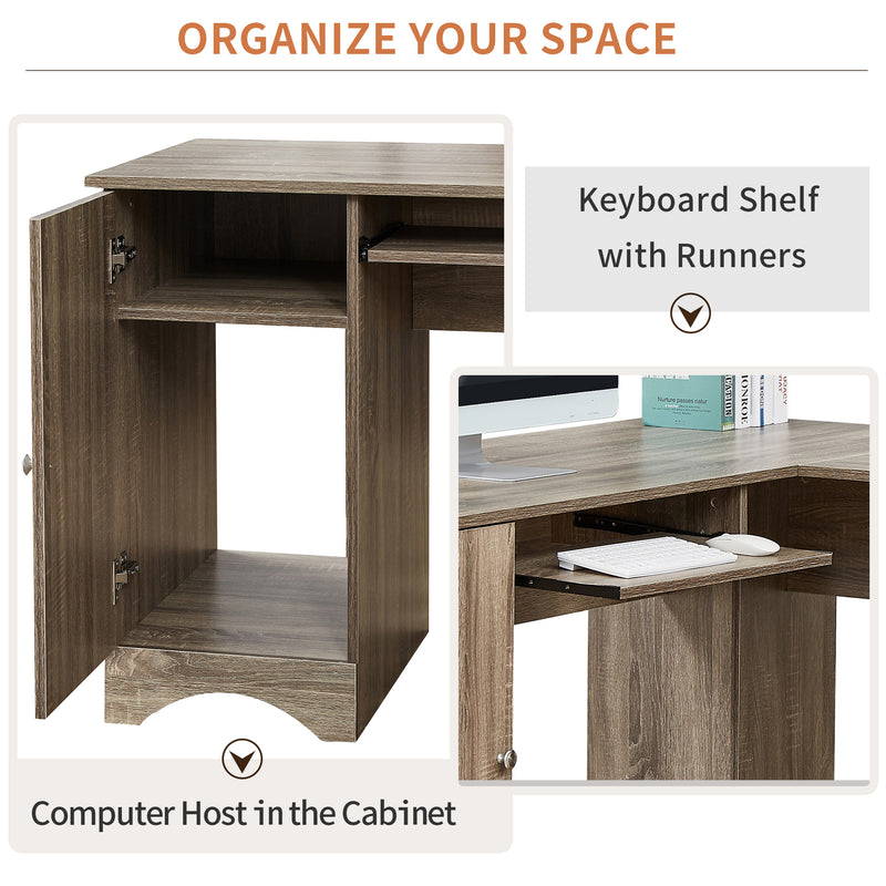 L-shaped Office Desk Computer Desk with Storage and Shelf Study/Writing Desk for Home