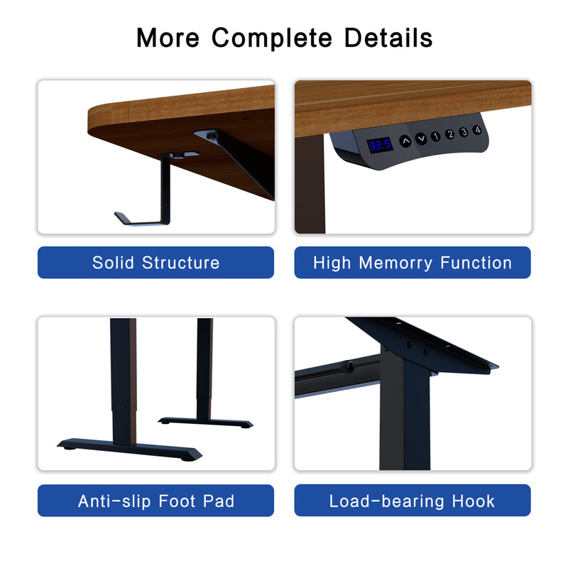 47’ Electric Height Adjustable Office Desk with bookshelf