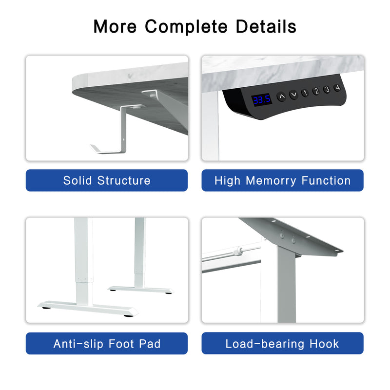 47’ Electric Height Adjustable Office Desk with bookshelf