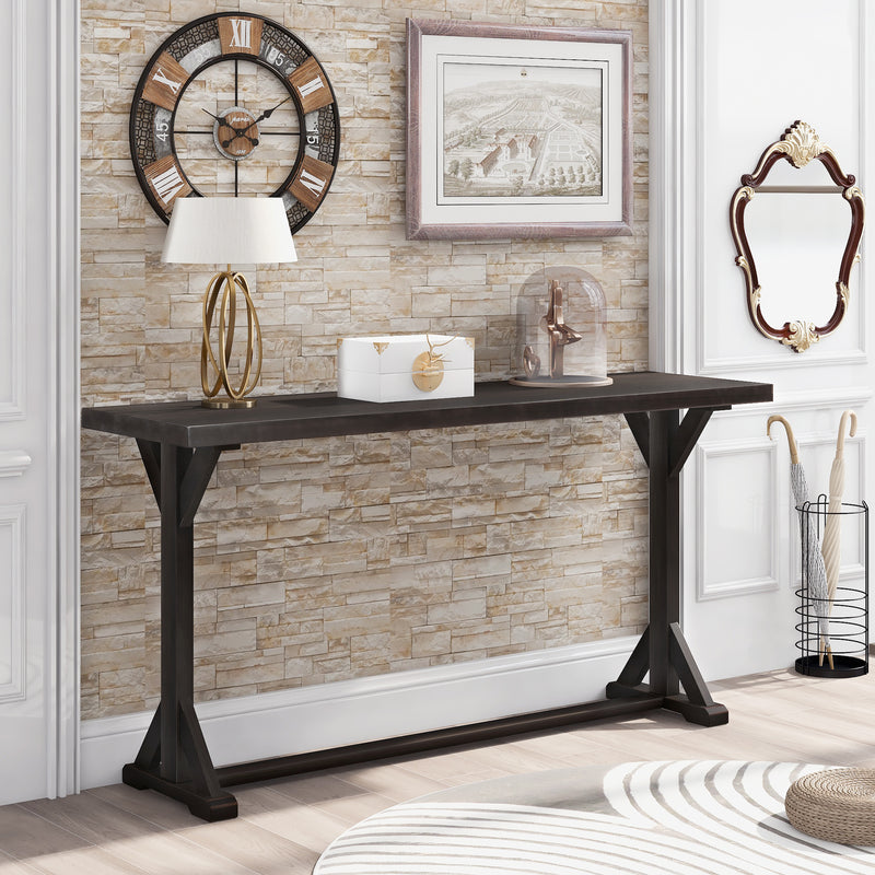 Livingroom Set Vintage Style Easy Assembly 58” Console Table Side Table with Firm Structure