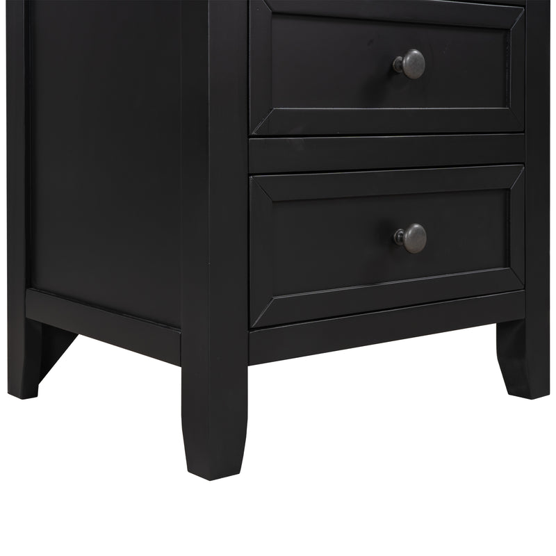 3-Drawer End Table Storage Wood Cabinet ，Solid wood frame