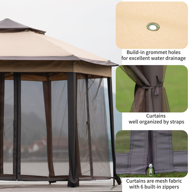 Iron hexagon Patio Gazebo