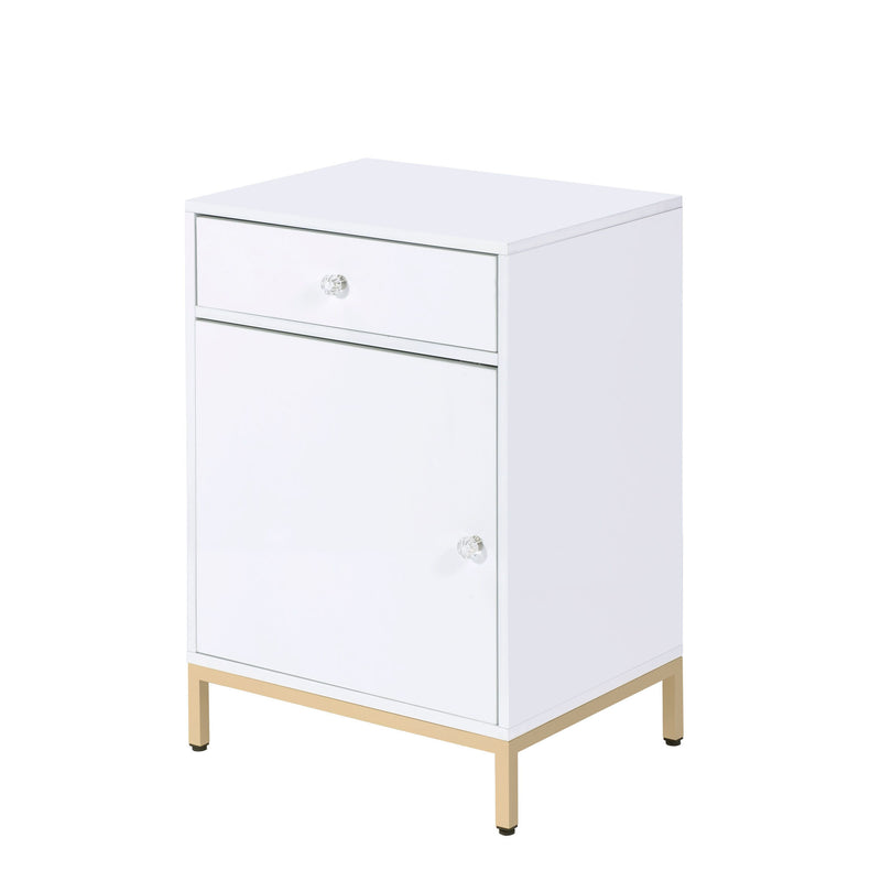 Cabinet in White High Gloss & Gold