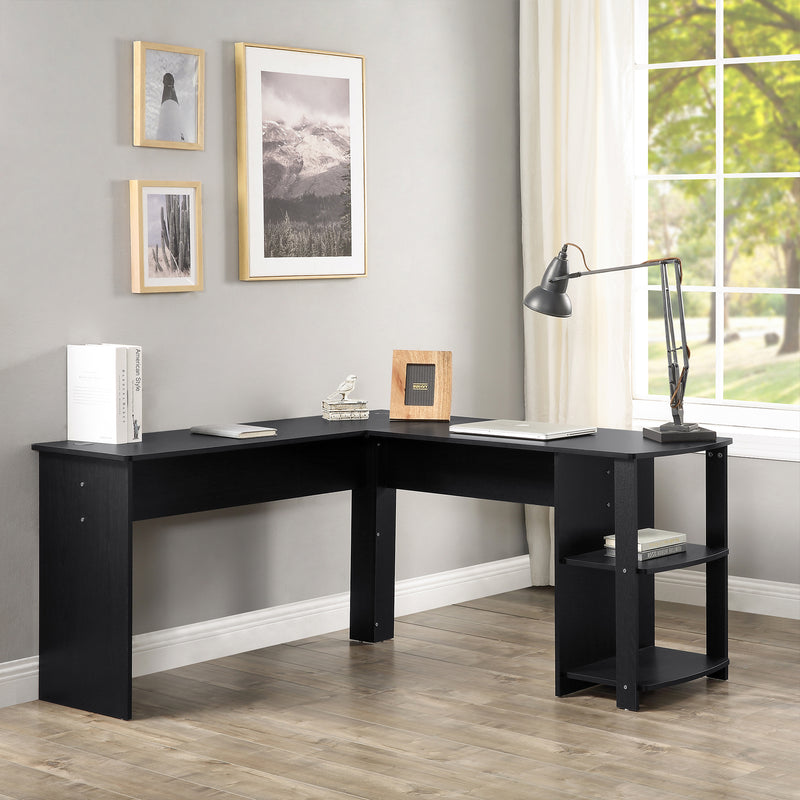 L-Shapped Desk Office——Storage Shelf /PC Table Workstation Writing Table/Maximize office space