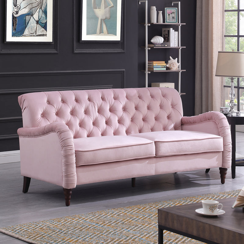 2229,PINK  Chesterfield;3 seater ,modern sofa