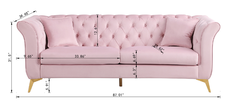 1856B   3 Seater  SOFA PINK