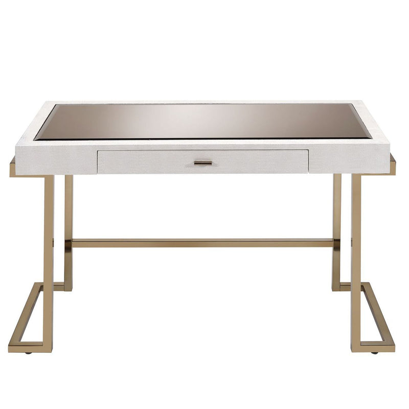 Desk in Espresso PU & Champagne