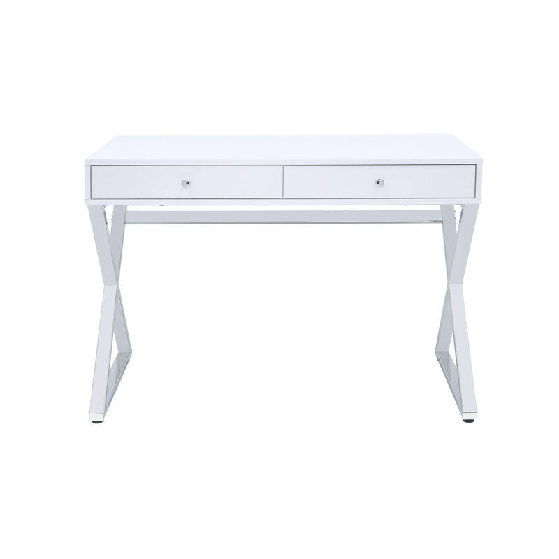 Metal Frame Wood Comouter Desk with 2 Drawers