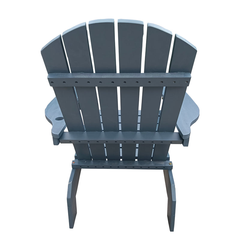 Outdoor or indoor Wood  Adirondack chair with an hole to hold umbrella on the arm ,Gray