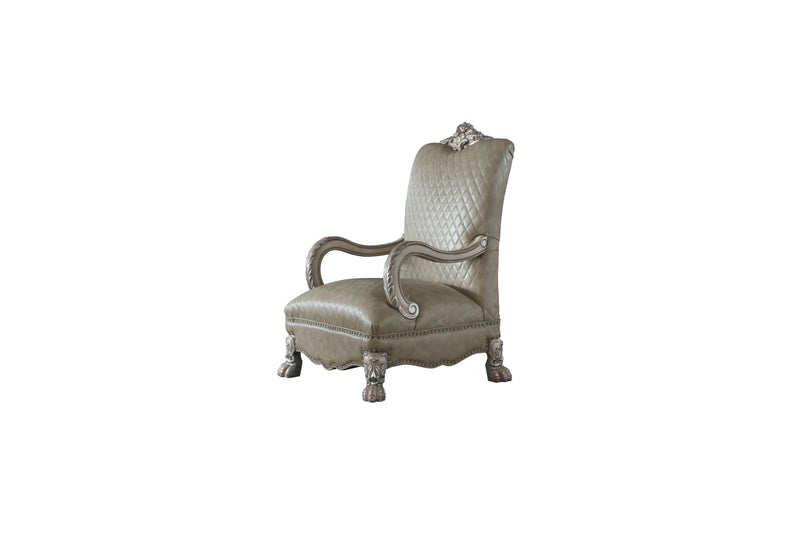 Accent Chair, Vintage Bone White & PU