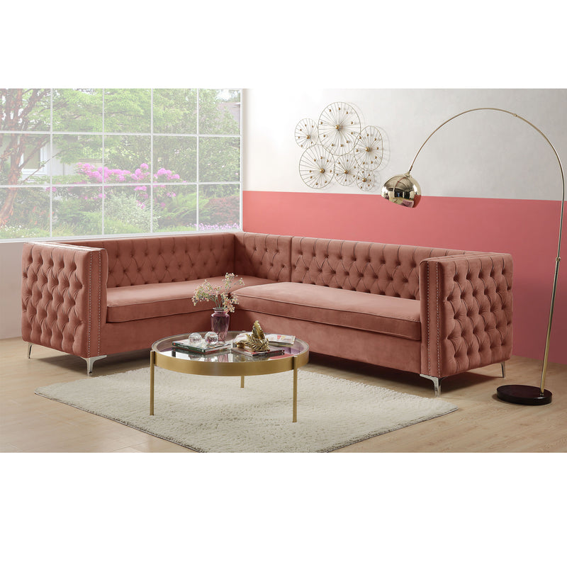 Sectional Velvet L Shape Sofa Set