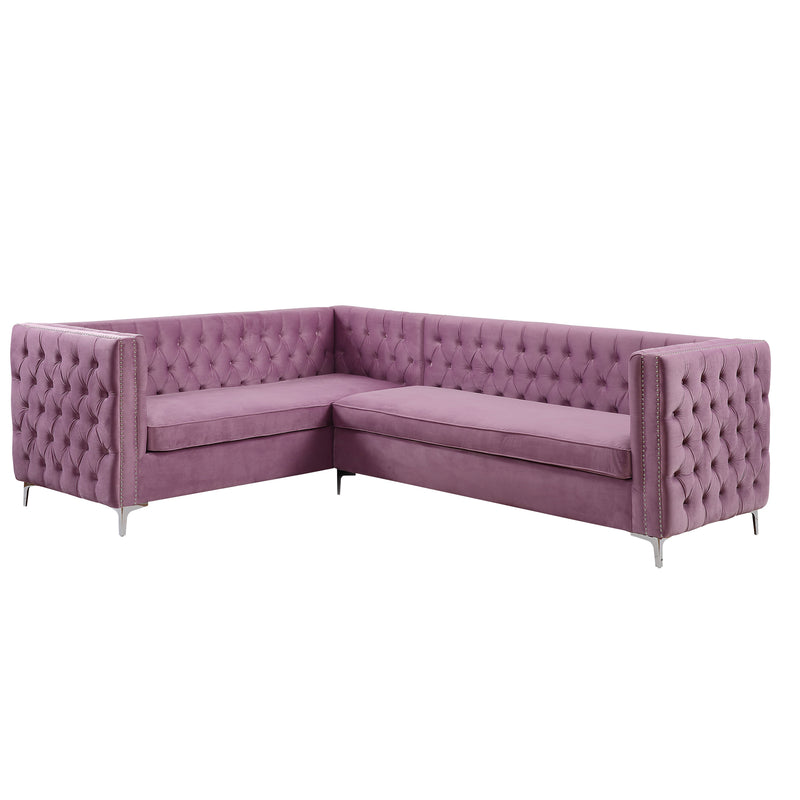 Sectional Velvet L Shape Sofa Set