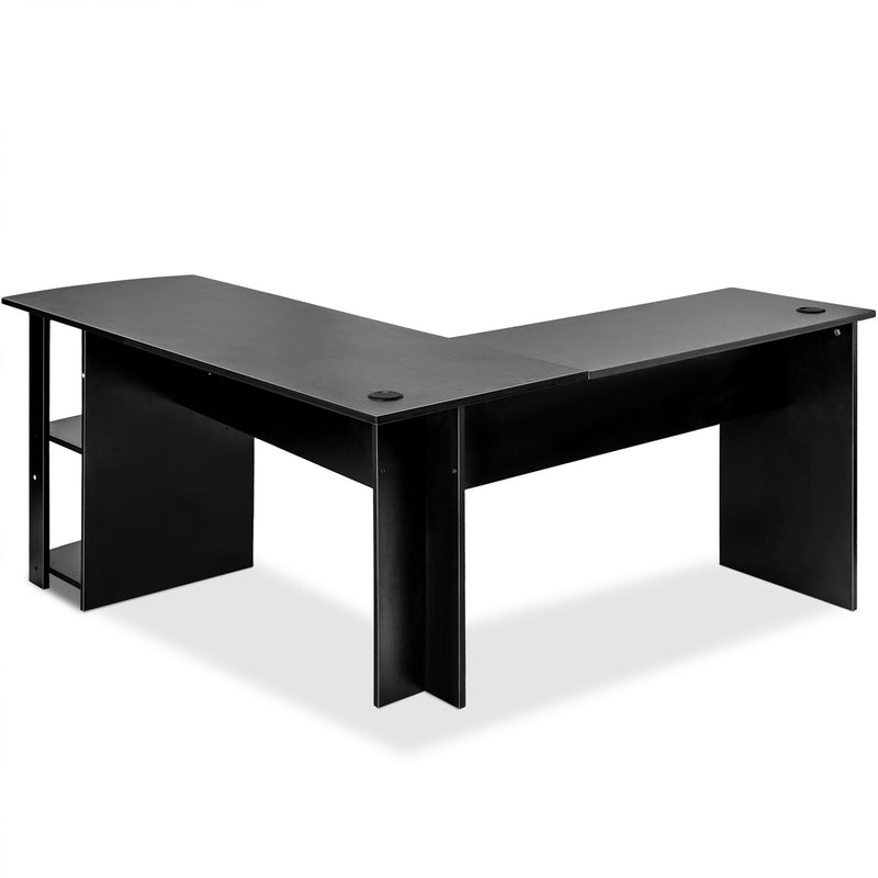 L-Shapped Desk Office——Storage Shelf /PC Table Workstation Writing Table/Maximize office space