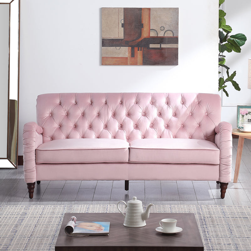 2229,PINK  Chesterfield;3 seater ,modern sofa