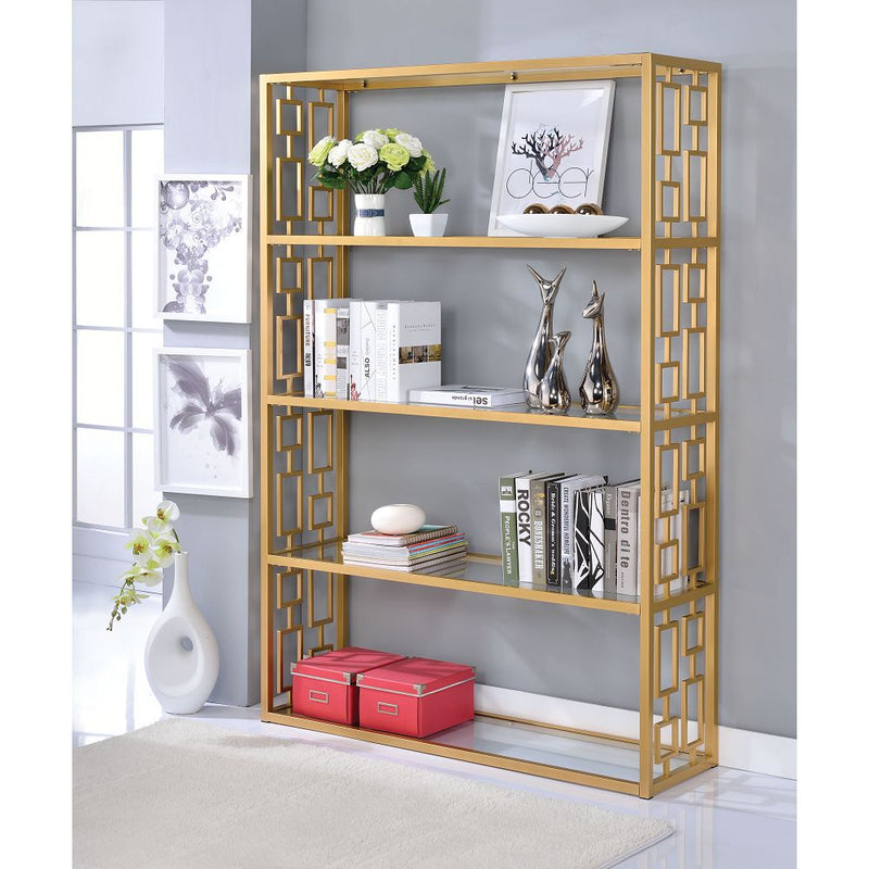 Bookshelf in Gold & Clear Glass