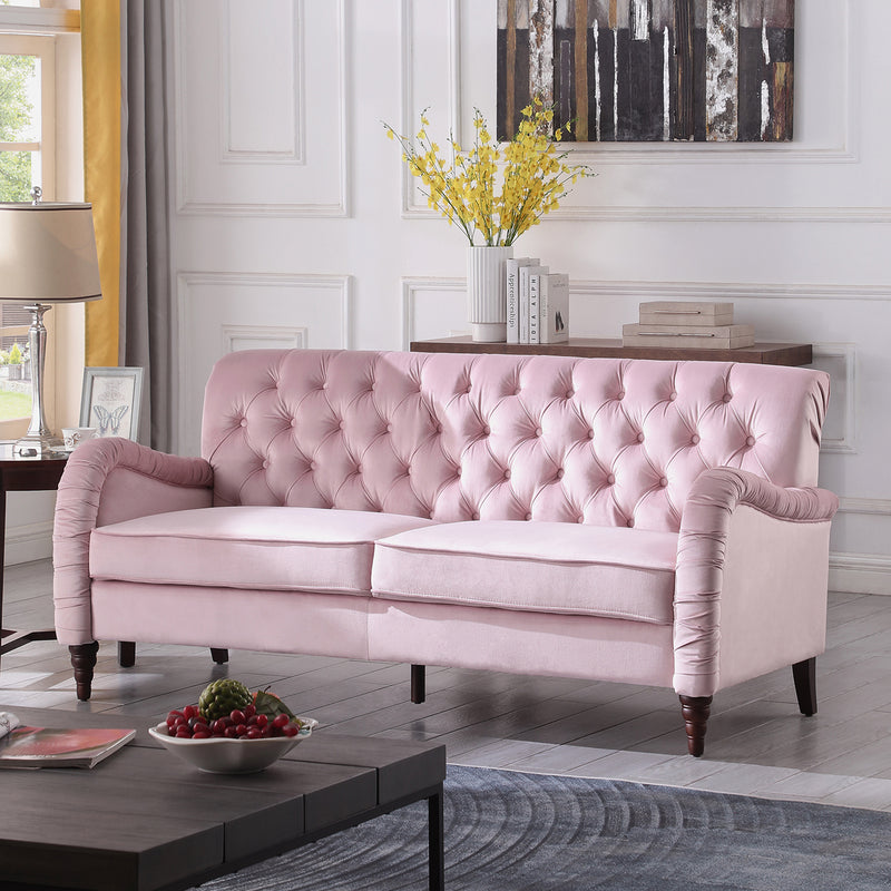 2229,PINK  Chesterfield;3 seater ,modern sofa