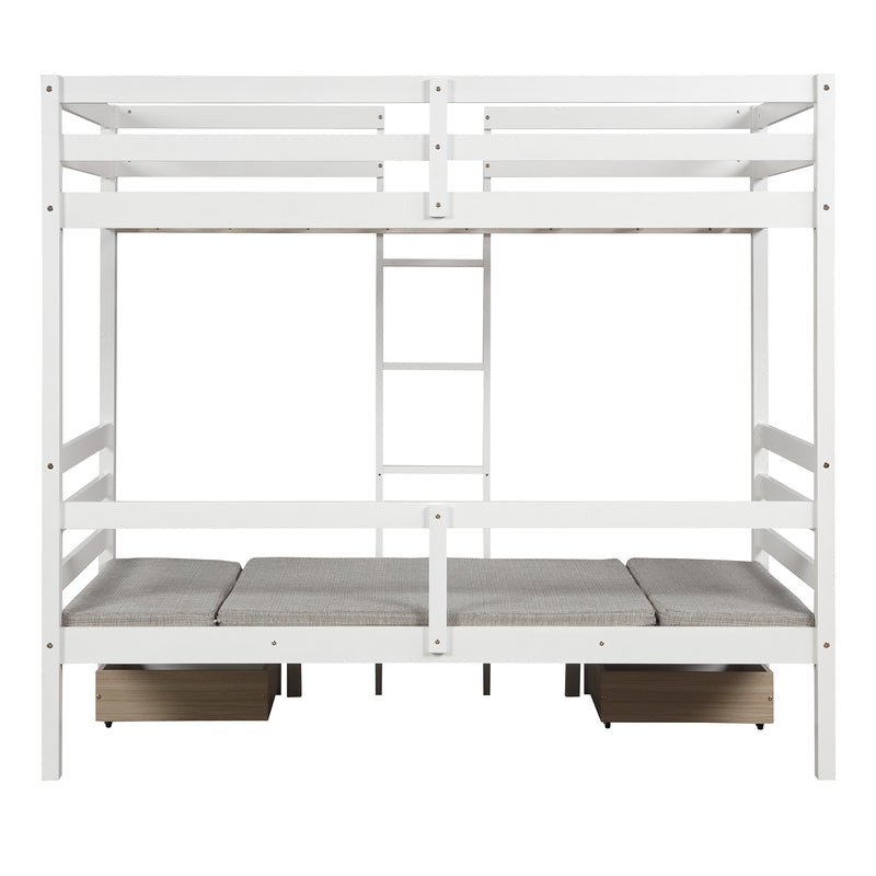 Functional Loft Bed  Turn Into Upper Bed and Down Desk Cushion Sets are Free  Twin  Bedroom Furniture In Stock for Livingroom