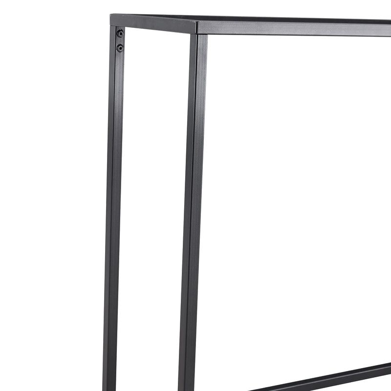 Console Talbe Minimalist Porch Table Sofa sidetable, MDF boards, metal frame , Rectangle shape, Black