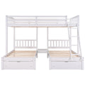 Twin Over Twin/full Convertible Bunk Bed Collapsible With Ladder Bed With Removable Platform Extra Space