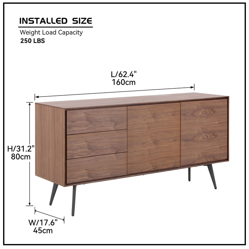 Modern Sideboard , Buffet Cabinet, Storage Cabinet, TV Stand  Anti-Topple Design, and Large Countertop