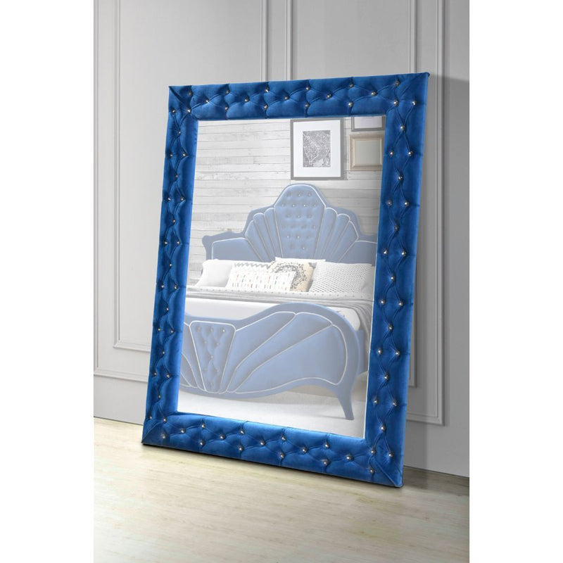 Dante Accent Floor Mirror, Blue Velvet